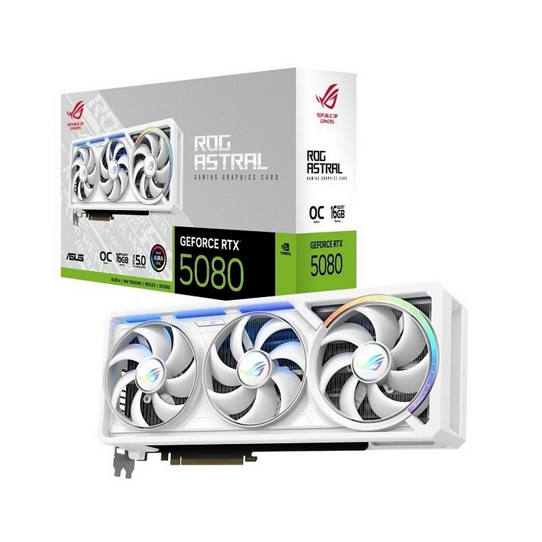 Відеокарта ASUS GeForce RTX 5080 ROG Astral Gaming White OC 16GB GDDR7 (ROG-ASTRAL-RTX5080-O16G-WHITE)