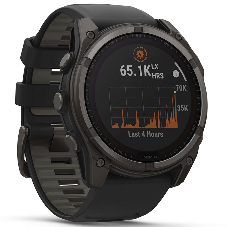 Спортивний годинник GARMIN Fenix 8 51mm Sapphire Solar Carbon Gray DLC Titanium with Black Silicone Band