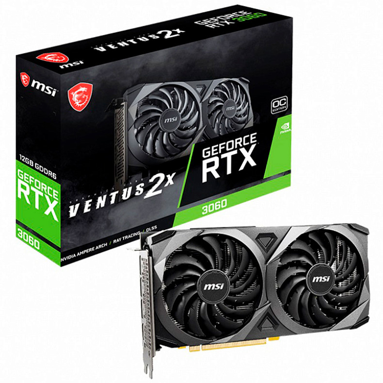 Видеокарта MSI GeForce RTX 3060 12GB GDDR6 Ventus 2X (GeForce RTX 3060 VENTUS 2X 12G)