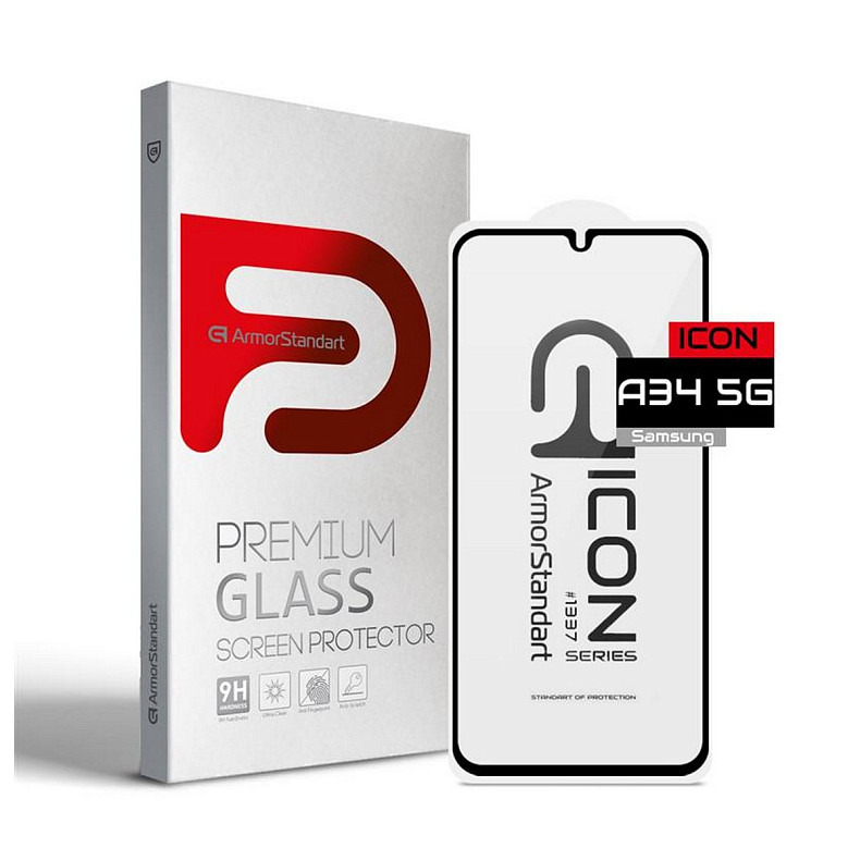 Защитное стекло Armorstandart Icon для Samsung Galaxy A34 SM-A346 Black (ARM66211)