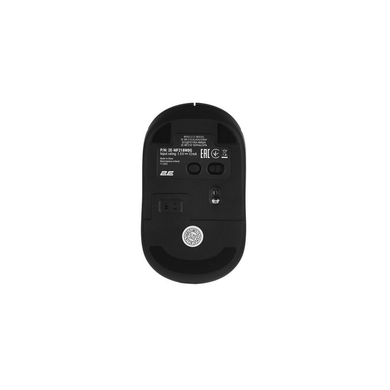 Мышка 2E MF218 Silent WL BT Black/Gray (2E-MF218WBG)