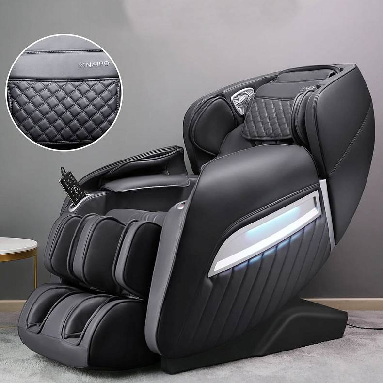 Массажное кресло Naipo MGC-A350 Full Body Music Massage Chair с массажем для ног (Black)