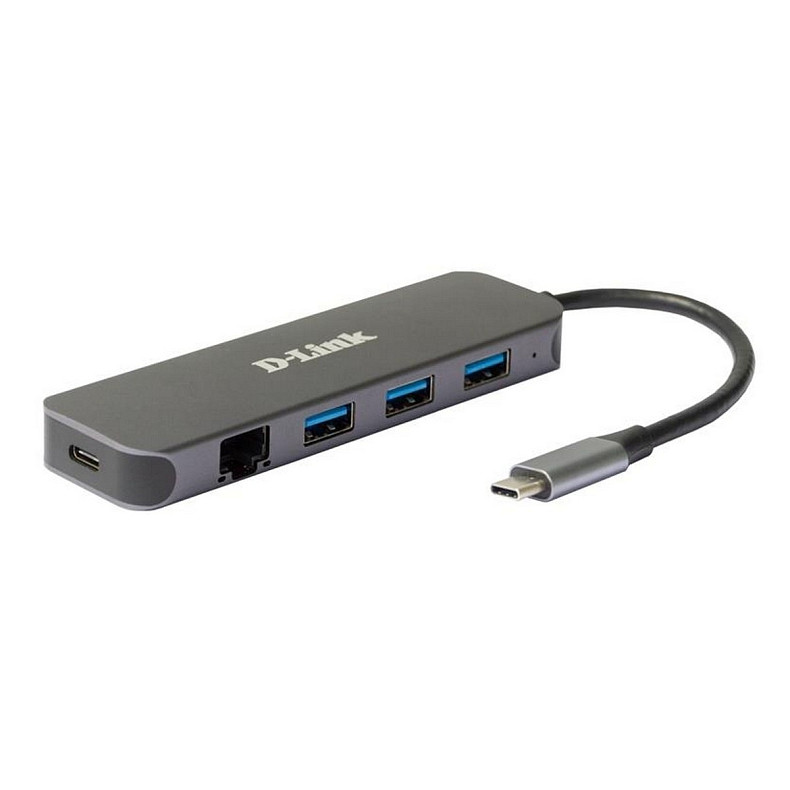 Сетевой адаптер D-Link DUB-2334 1xGE, 3xUSB 3.0, 1xUSB-C, USB-C