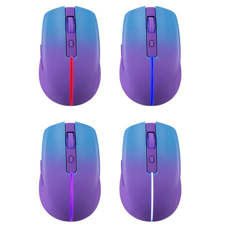 Мышка Defender Mystery MM-301, беспроводная Bluetooth+2.4G, 1600 dpi., 4кн., 500mAh, LED, фиолетовая
