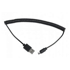 Кабель Cablexpert USB - micro USB V 2.0 (M/M), 1.8 м, спіральний, чорний (CC-mUSB2C-AMBM-6)