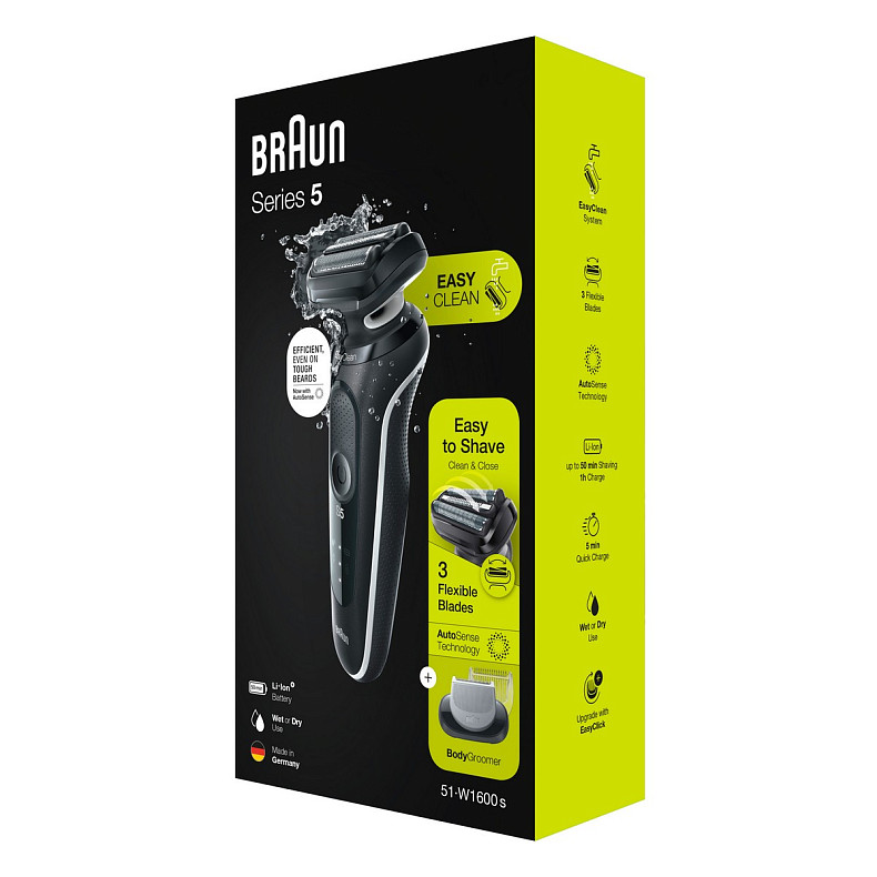 Электрическая бритва Braun Series 5 51-W1600s Черный / Белый