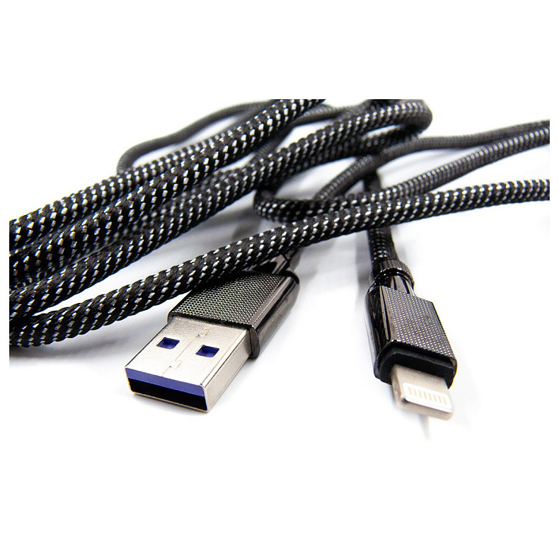 Кабель Dengos USB-Lightning 4A 1м Black (NTK-L-KPR-USB3-BLACK)