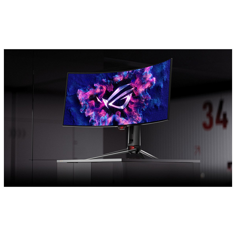 Монітор Asus 33.9" ROG Swift PG34WCDM 2xHDMI, DP, USB-C, 3xUSB, MM, OLED, 3440x1440, 21:9, 240Hz