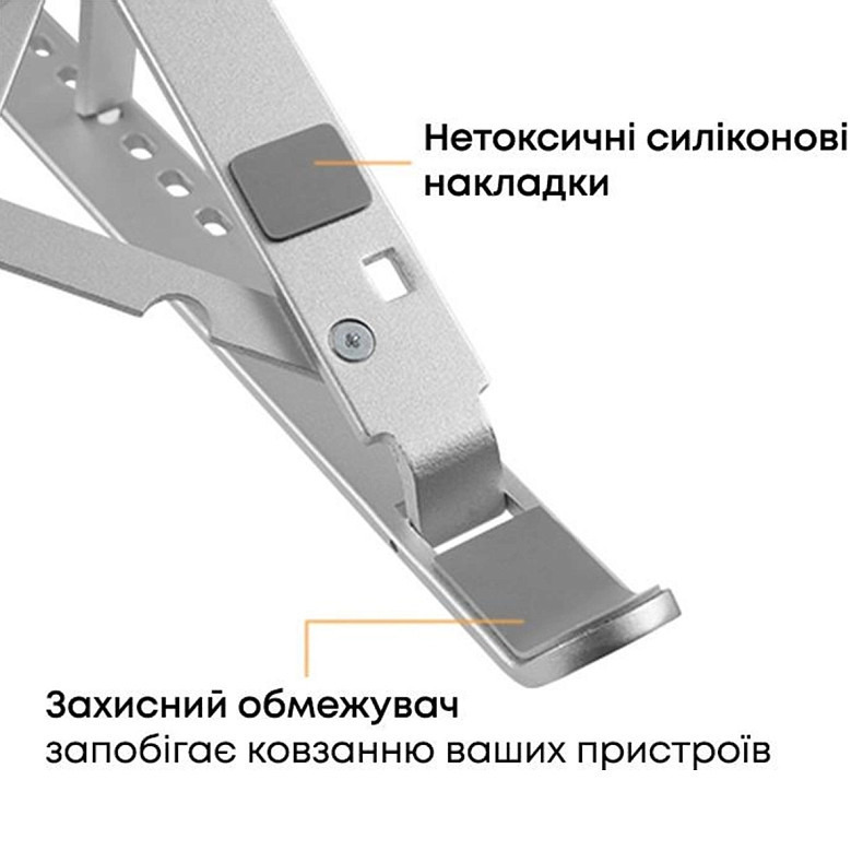 Подставка для ноутбука HiSmart LPS03-3 Aluminum Silver (HS082826)