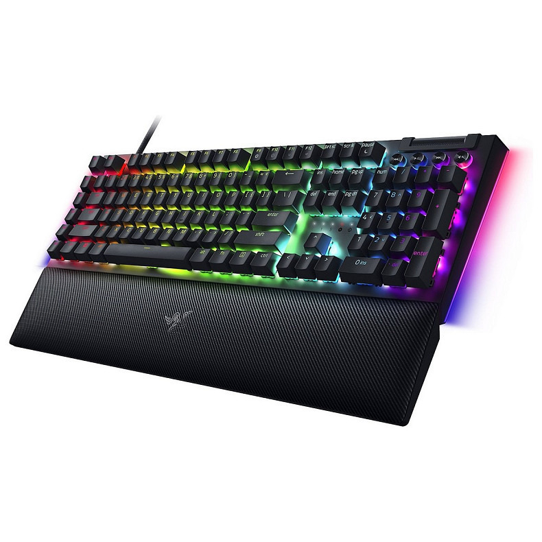 Клавиатура механическая Razer BlackWidow V4, 114key, Yellow Switch, USB-A, EN/RU, RGB, черный