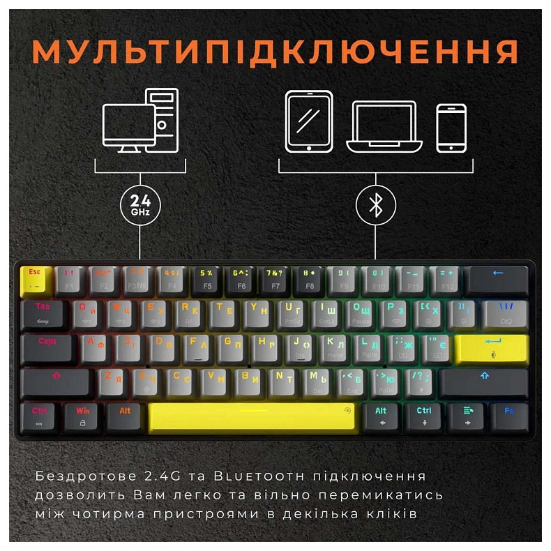 Клавиатура GamePro MK130G Pro Outemu Red Switch Hot-Swap RGB Black