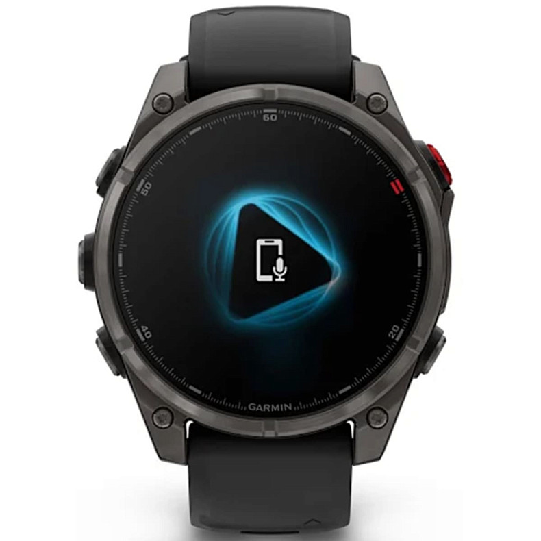 Спортивний годинник GARMIN Fenix 8 Pro 47 mm AMOLED Sapphire Carbon Gray DLC Titanium with Black/Pebble Gray Silicone Band (010-03198-00)