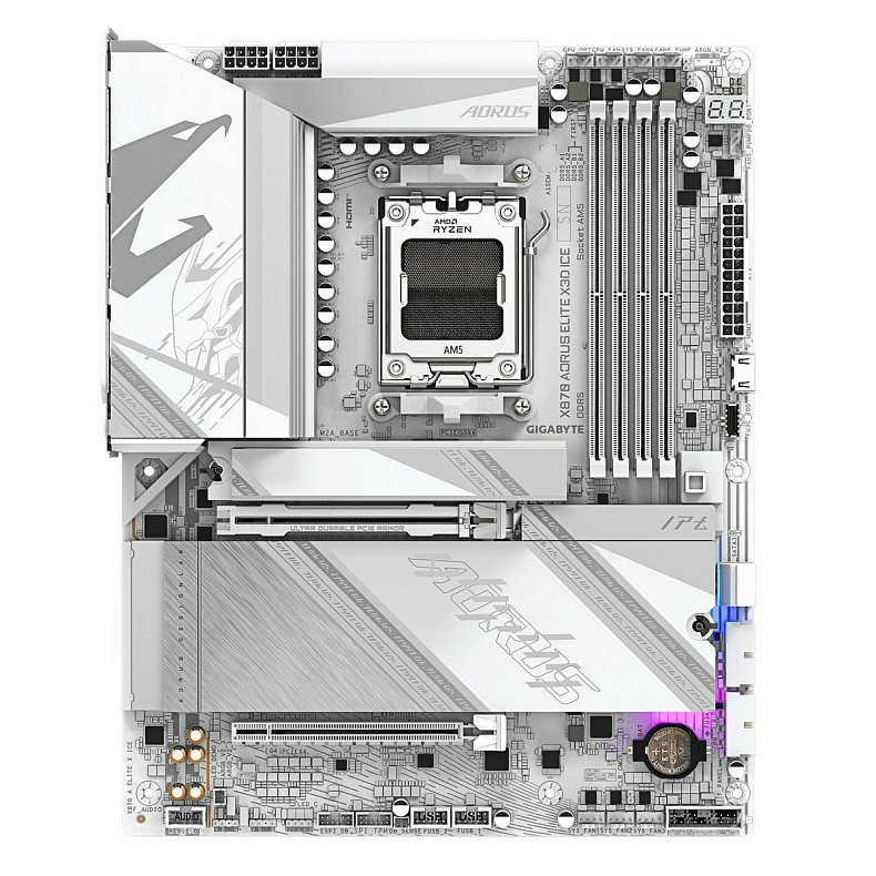 Материнская плата Gigabyte X870 Aorus Elite X3D Ice Socket AM5