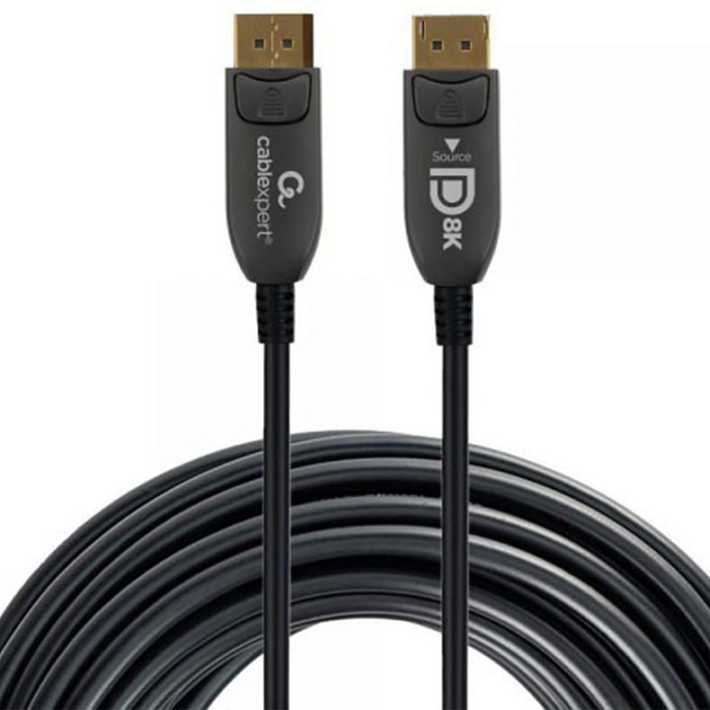 Кабель оптичний (AOC) DisplayPort V.1.4, 8К 60Гц/4К 120Гц, позолочені конектори, 30 м