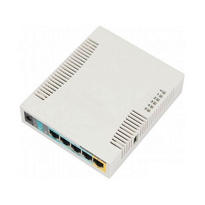 Wi-Fi Роутер MikroTik RB951Ui-2HND (N300, 600MHz/128Mb, 5х100Мбит, 1хUSB, 1000mW, PoE