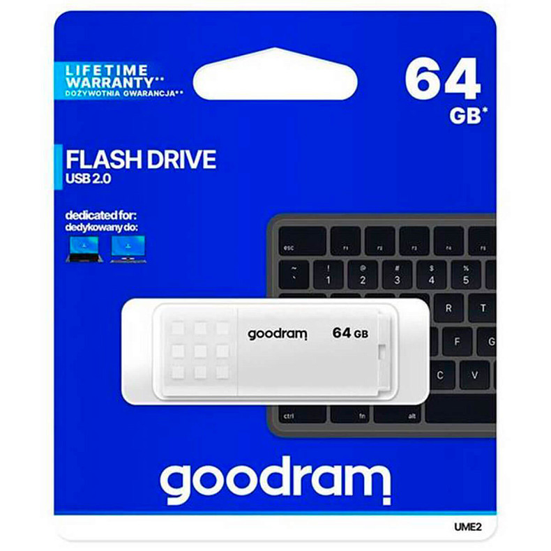 Флеш-накопичувач  64GB GOODRAM UME2 White (UME2-0640W0R11)