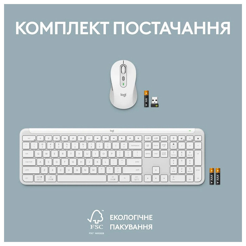 Комплект (клавіатура, миша) Logitech Signature Slim Combo MK950 OffWhite (920-012491)