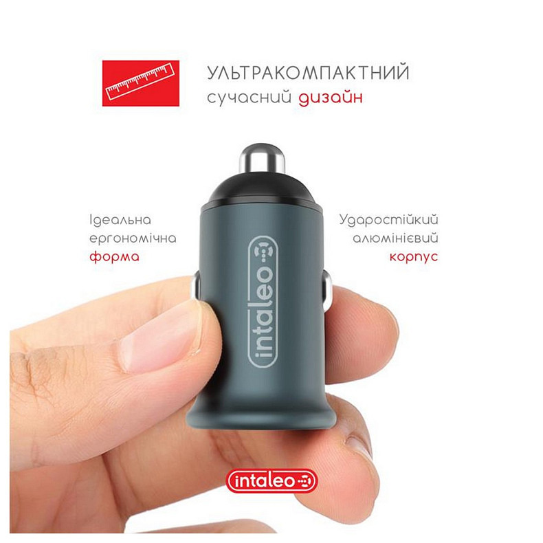 Автомобільний зарядний пристрій Intaleo CCG482 (2USB, 4.8A) Grey (1283126521553)