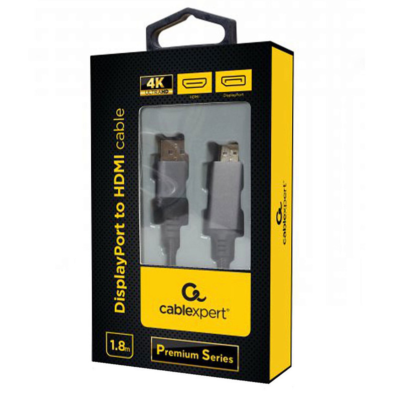 Кабель DisplayPort на HDMI, 4K 60Hz, 1.8 м