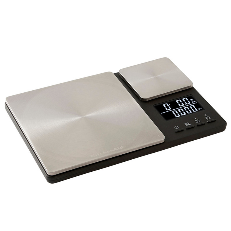 Весы кухонные KitchenAid Measuring, с двойной платформой, серебряный (KQ909G)