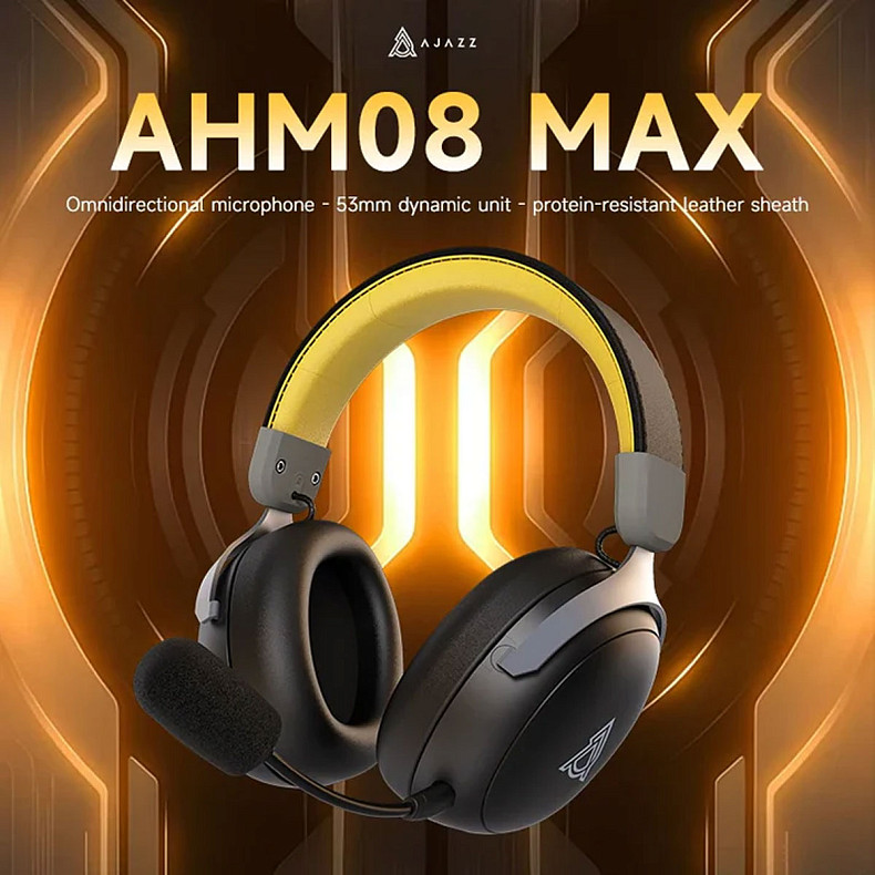 Гарнитура Ajazz AHM08 MAX Black Gray Yellow (AHM08-MAX-BGY)