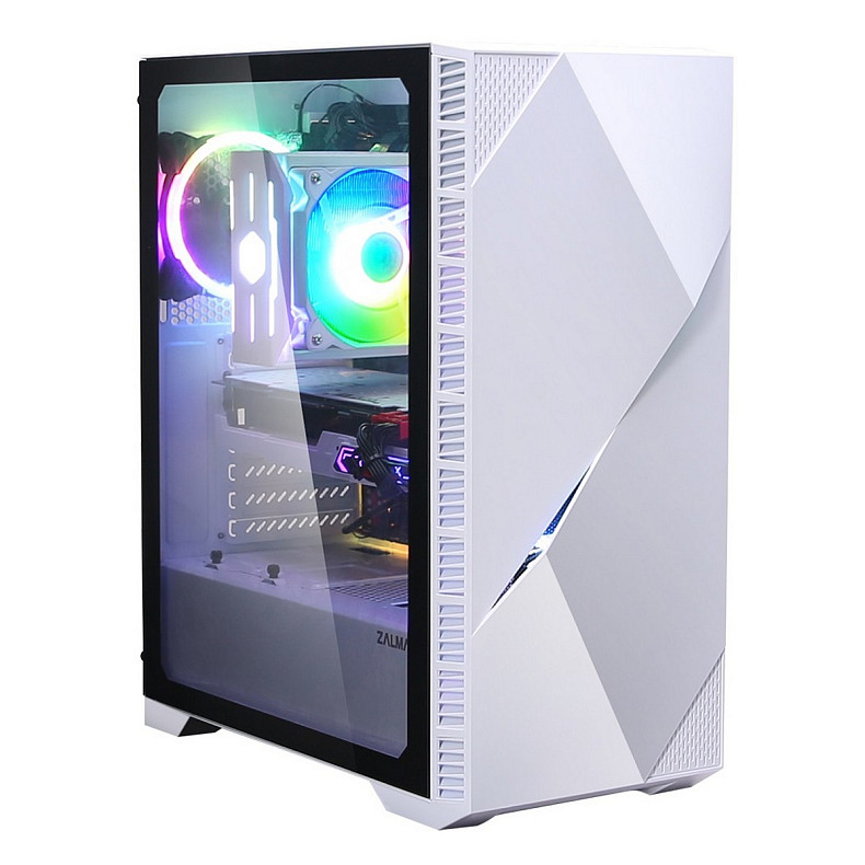 Корпус Zalman Z3 Iceberg, без БЖ, 2xUSB3.0, 1xUSB2.0, 2x120mm ARGB fans, TG Side Panel, EATX, White