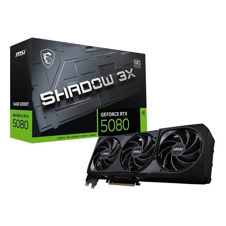 Відеокарта MSI Shadow 3X OC RTX 5080 16GB GDDR7 (GeForce RTX 5080 16G SHADOW 3X OC)