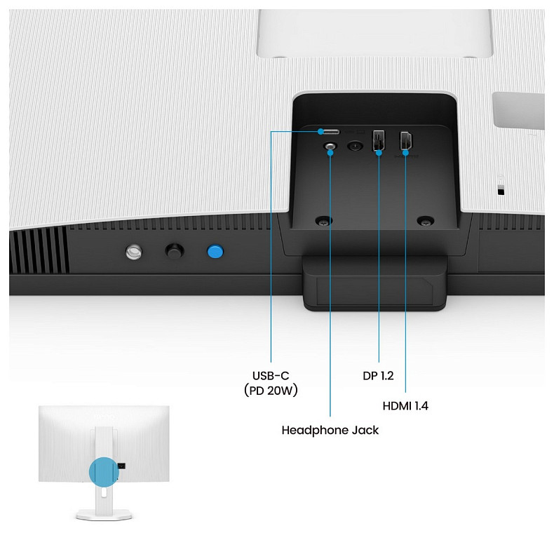 Монітор BenQ 27" GW2790TC, IPS, 144Hz, HDMI, DP, USB-C, HAS, Pivot, колонки