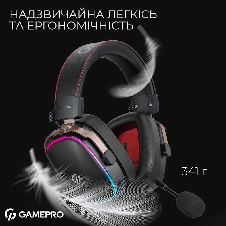 Гарнитура GamePro Asgard Valkyria RGB Tri-mode Black (HSW249)