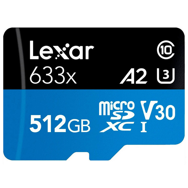 Карта памяти LEXAR MICRO SDXC 512GB UHS-I W/ADAPTER (LSDMI512BB633A)