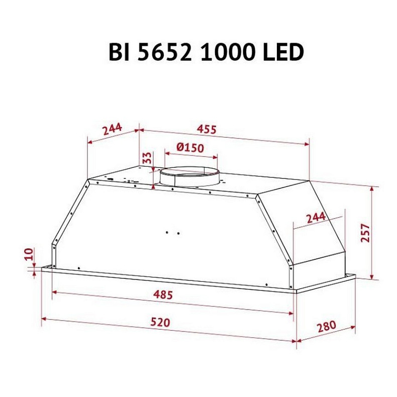 Вытяжка Perfelli BI 5652 BL 1000 LED