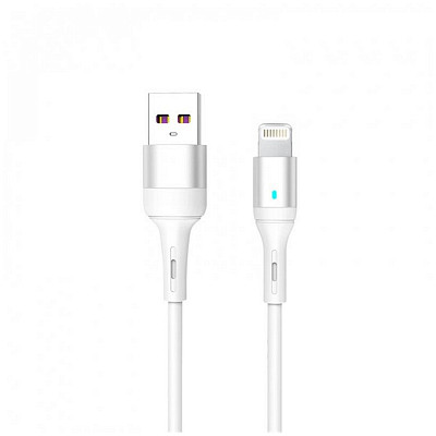 Кабель SkyDolphin S06L LED Smart Power USB - Lightning 1м, White (USB-000555)