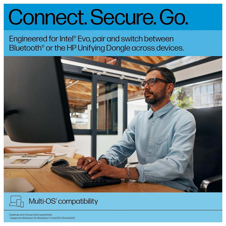 Клавіатура HP 680 Comfort Dual-Mode 111key, BT, EN/UK, чорний