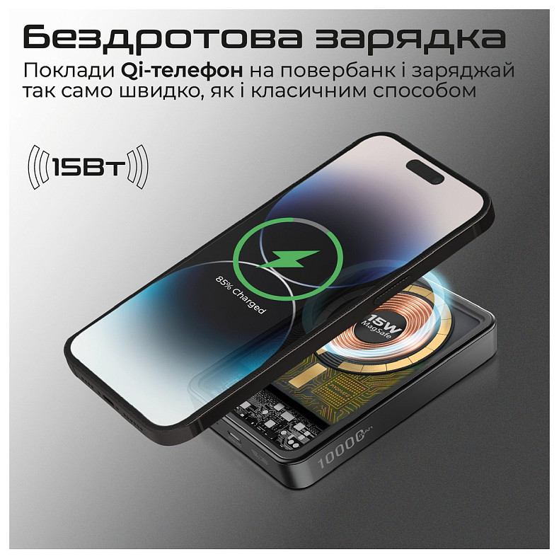 Универсальная мобильная батарея Promate LucidPack-10 10000mAh 20W Black (lucidpack-10.black)