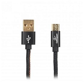 Кабель Cablexpert (CCPB-C-USB-04BK) USB2.0-USB-C преміум 1м чорний