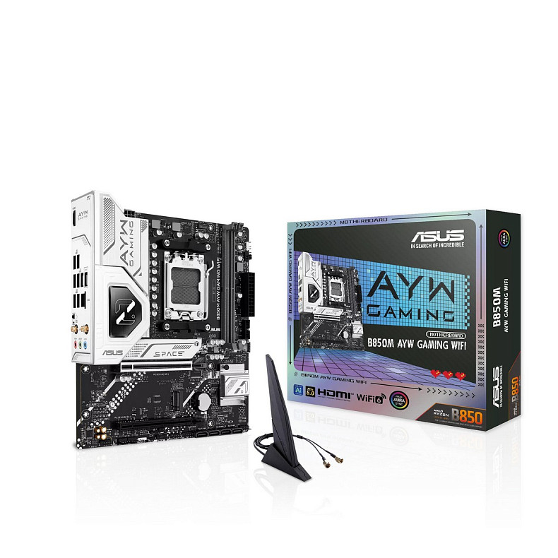 Материнcька плата ASUS B850M AYW GAMING WIFI sAM5 B850 2xDDR5 M.2 HDMI Wi-Fi BT mATX