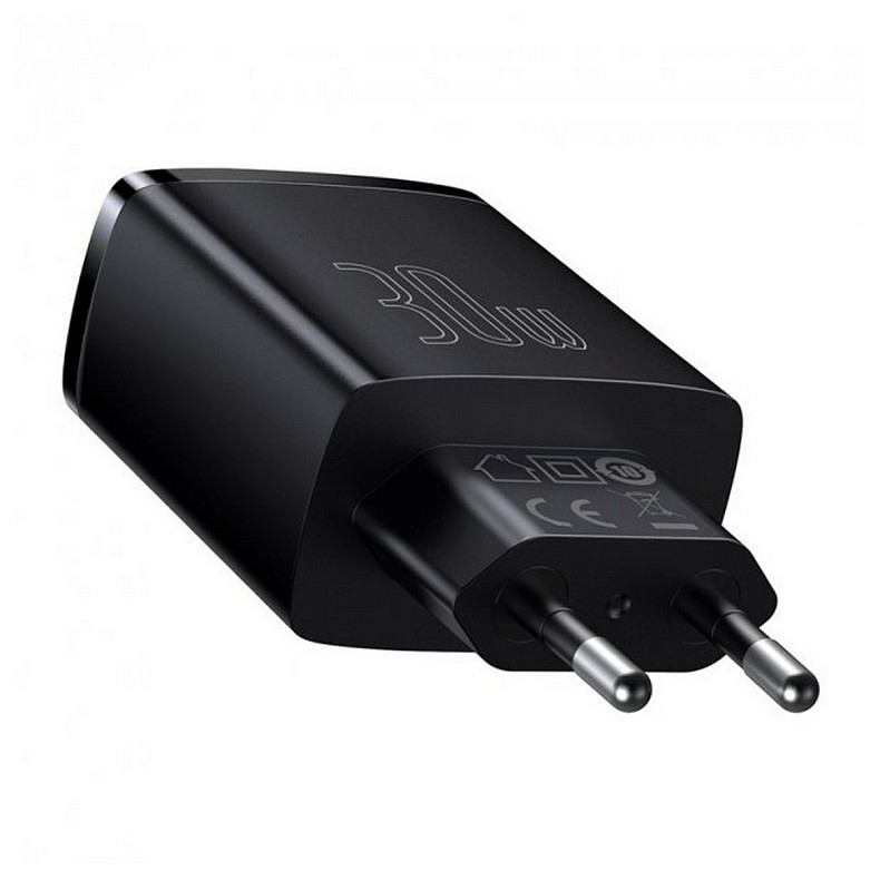 Зарядний пристрій Baseus Compact Quick Charger 30W QC+ PD (1Type-C + 2USB) Black (CCXJ-E01)