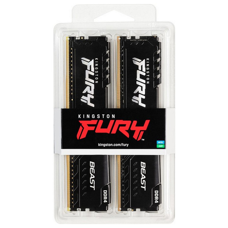 ОЗУ DDR4 4x32GB/3200 Kingston Fury Beast Black (KF432C16BBK4/128)