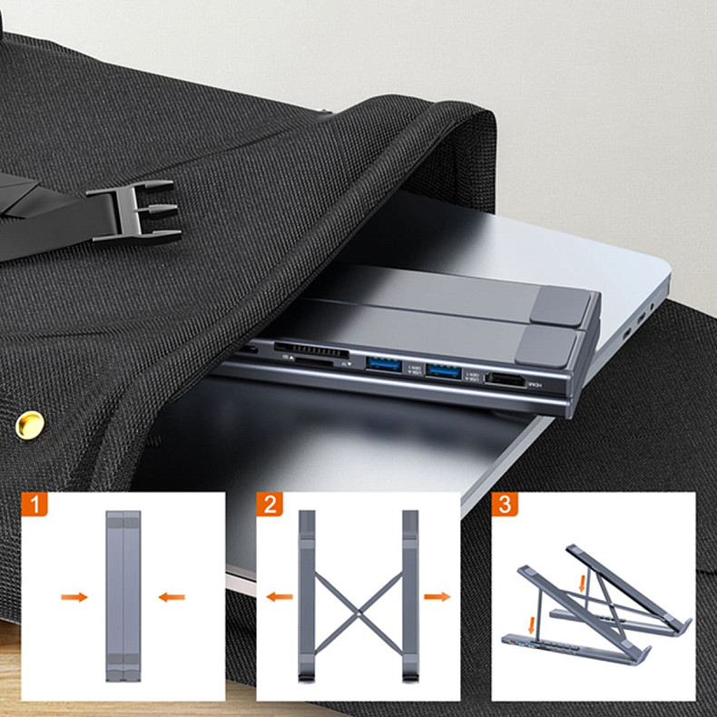 Док станція Choetech HUB-M48-GY