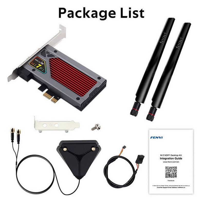 Беспроводной адаптер Fenvi FV-BE8800Pro Wi-Fi 7, Bluetooth 5.4 Gaming Tri-band 2.4G/5G/6GHz