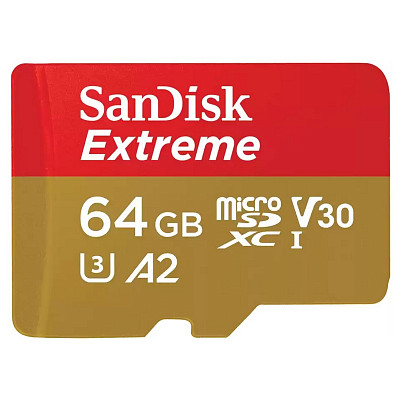 Карта памяти SanDisk 64 GB microSDXC UHS-I U3 V30 A2 Extreme (SDSQXAH-064G-GN6MN)