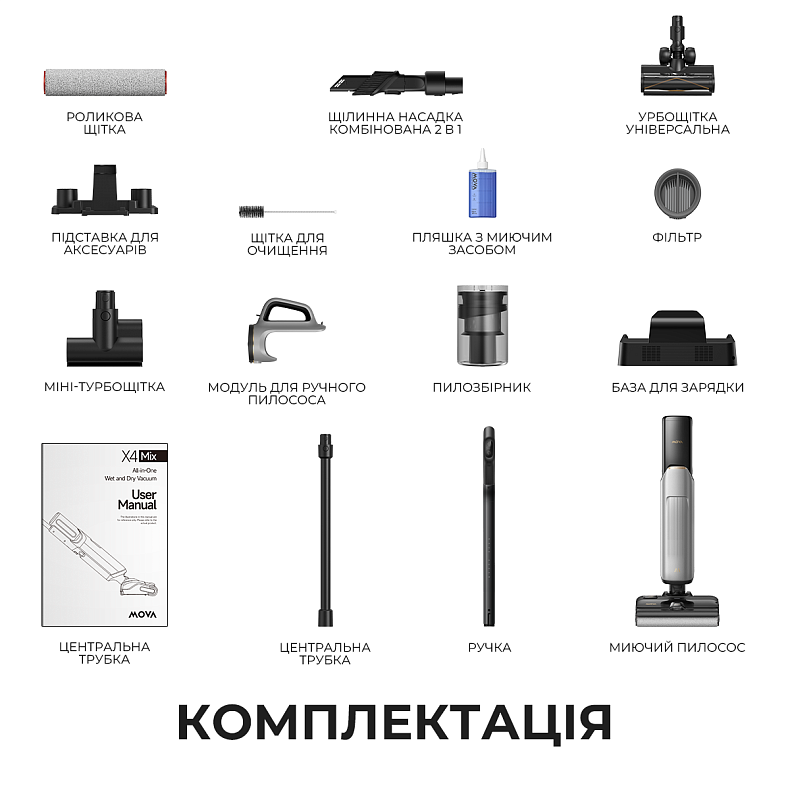 Бездротовий миючий пилосос MOVA X4 Mix