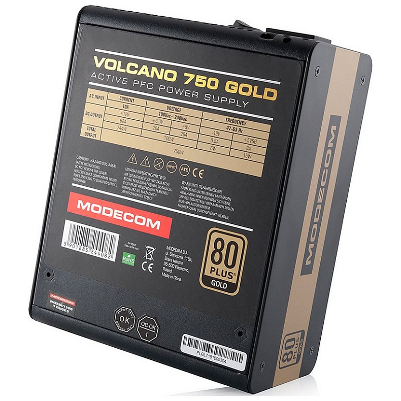 Блок питания Modecom Volcano 750 Gold (ZAS-MC90-SM-750-ATX-VOLCA)