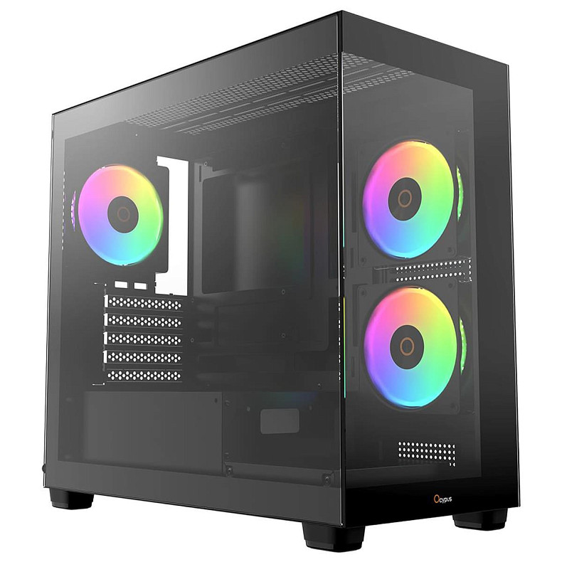 Корпус Ocypus GAMMA C52 W/O PSU, BK ARGB mATX (GAMMA-C52-BKD300XX-GL)