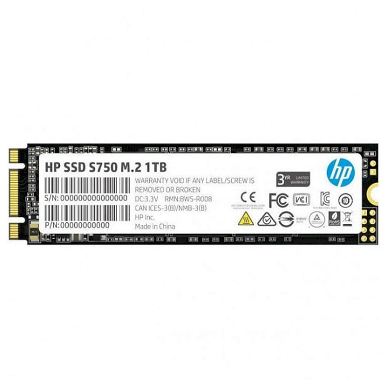 SSD накопичувач 1TB HP S750 M.2 2280 SATA III 3D NAND TLC (16L57AA)