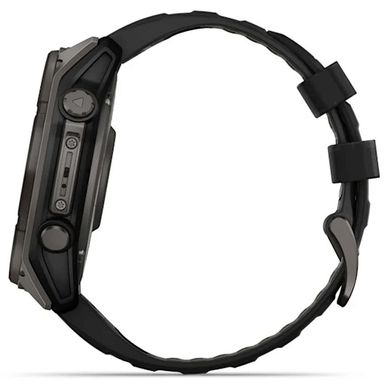 Спортивний годинник GARMIN Fenix 8 51mm Sapphire Solar Carbon Gray DLC Titanium with Black Silicone Band