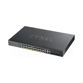Коммутатор ZYXEL GS1920-24HPv2 (24xGE PoE, 4xGE/SFP, Smart, NebulaFlex, Max PoE 375W)