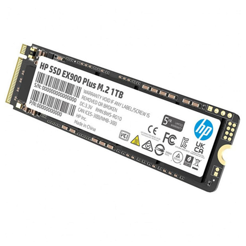 SSD накопичувач 1TB HP EX900 Plus M.2 2280 PCI Ex Gen3 x4 3D NAND, Retail (35M34AA)