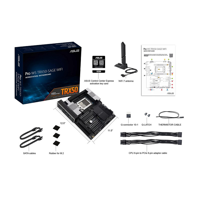 Материнська плата серверна ASUS PRO WS TRX50-SAGE WIFI A sTR5 TRX50 4xDDR5 M.2 WiFi BT CEB