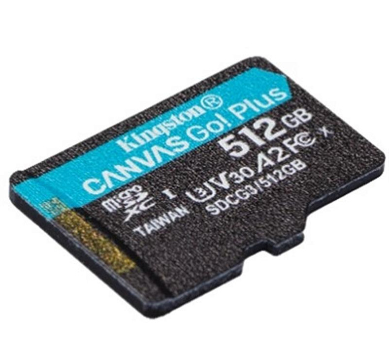 Карта пам'яті MicroSDXC 512GB UHS-I/U3 Class 10 Kingston Canvas Go! Plus R170/W90MB/s (SDCG3/512GBSP)